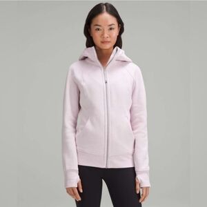 Lululemon Scuba Full-Zip Hoodie Heathered Meadowsweet Pink Size 10 Rare